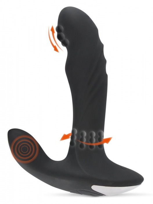 Черный вибромассажер простаты с функцией римминга Plug with Perineum Stimulator - 16,6 см. - Orion - в Коврове купить с доставкой