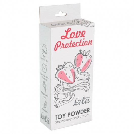 Пудра для игрушек Love Protection с ароматом клубники со сливками - 30 гр. - Lola Games - купить с доставкой в Коврове