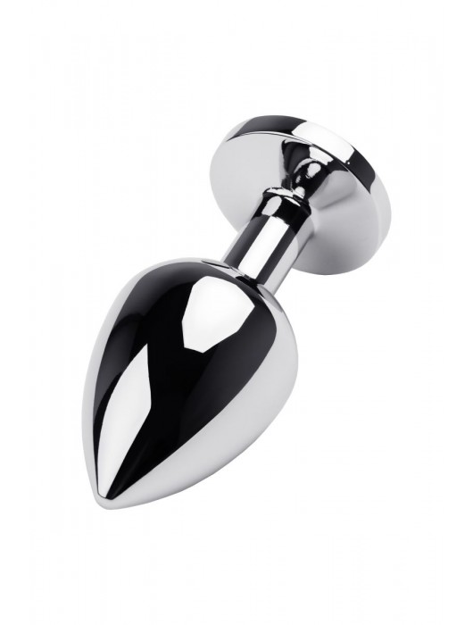 Серебристая коническая анальная пробка с красным кристаллом - 8 см. - ToyFa - купить с доставкой в Коврове