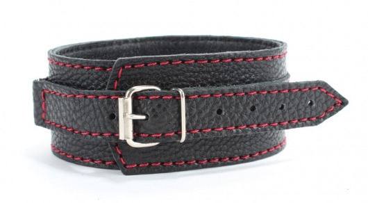 Черный ошейник из натуральной кожи с шипами и D-колечком - БДСМ Арсенал - купить с доставкой в Коврове