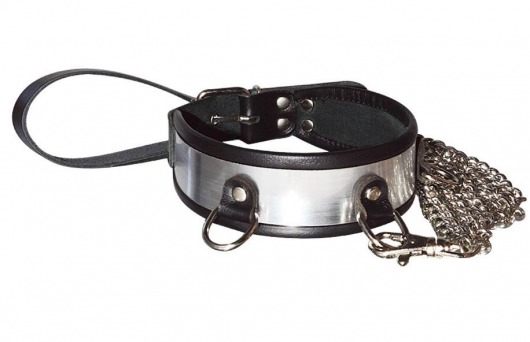 Стильный ошейник с металлическим блеском и поводком - Sitabella - купить с доставкой в Коврове