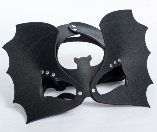 Черная кожаная маска на глаза  Летучая мышь - Sitabella - купить с доставкой в Коврове