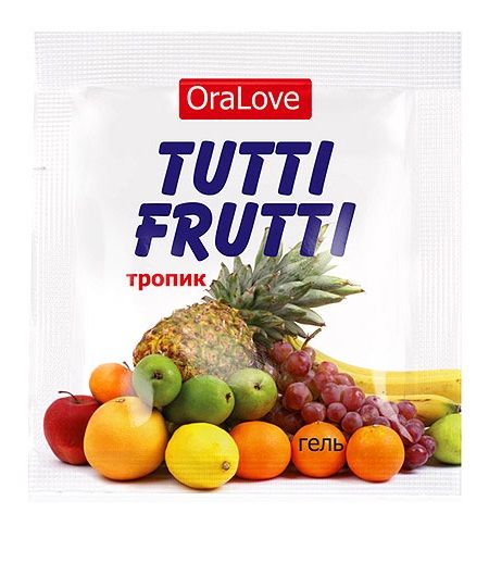 Пробник гель-смазки Tutti-frutti со вкусом тропических фруктов - 4 гр. - Биоритм - купить с доставкой в Коврове