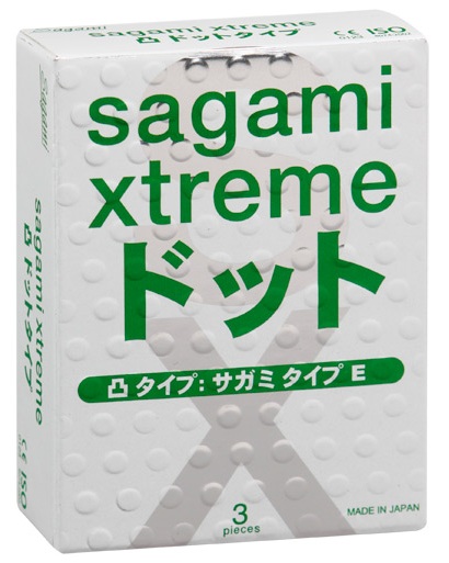 Презервативы Sagami Xtreme SUPER DOTS с точками - 3 шт. - Sagami - купить с доставкой в Коврове