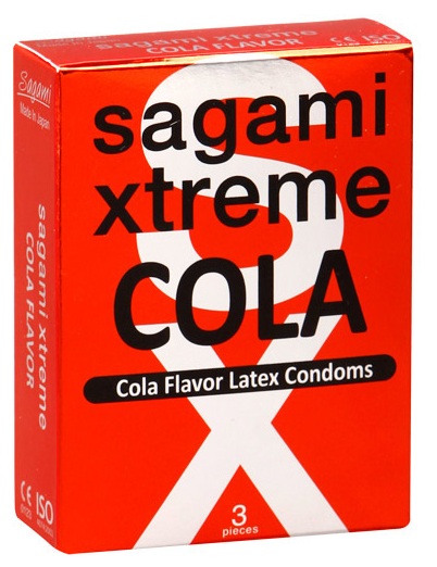 Ароматизированные презервативы Sagami Xtreme COLA - 3 шт. - Sagami - купить с доставкой в Коврове