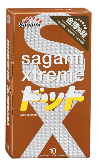 Презервативы Sagami Xtreme FEEL UP с точечной текстурой и линиями прилегания - 10 шт. - Sagami - купить с доставкой в Коврове