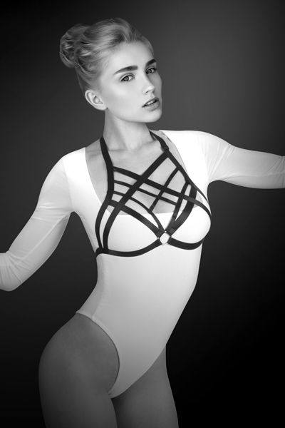Черная упряжь на грудь Clara - Bijoux Pour Toi - купить с доставкой в Коврове