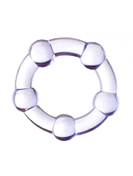 Фиолетовое эрекционное кольцо на пенис с бусинами - Штучки-дрючки - в Коврове купить с доставкой