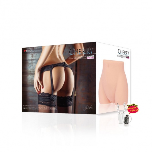 Мастурбатор-полуторс Cherry с вибрацией и двумя любовными тоннелями - KOKOS - в Коврове купить с доставкой