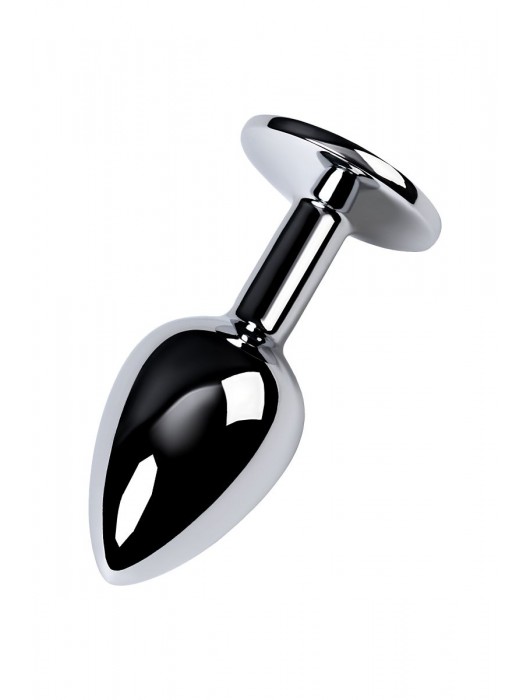 Серебристая конусовидная анальная пробка с фиолетовым кристаллом - 7 см. - ToyFa - купить с доставкой в Коврове