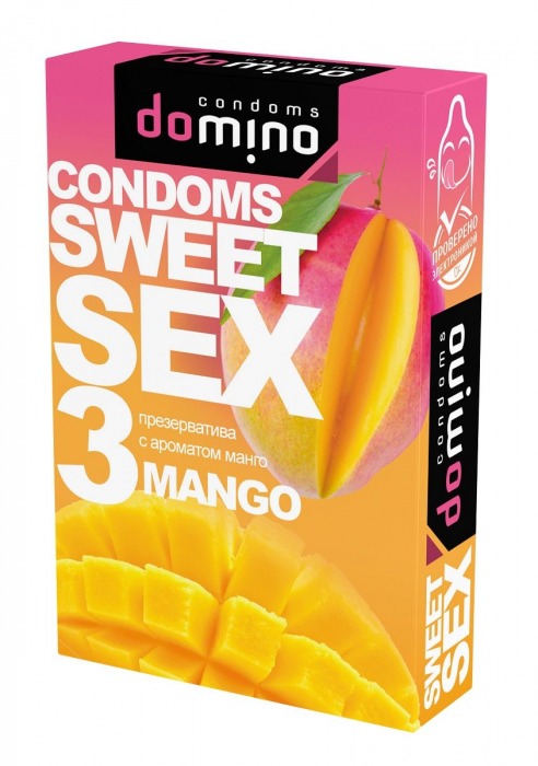 Презервативы для орального секса DOMINO Sweet Sex с ароматом манго - 3 шт. - Domino - купить с доставкой в Коврове