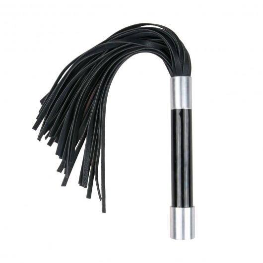 Черная плеть Easytoys Flogger With Metal Grip - 38 см. - Easy toys - купить с доставкой в Коврове