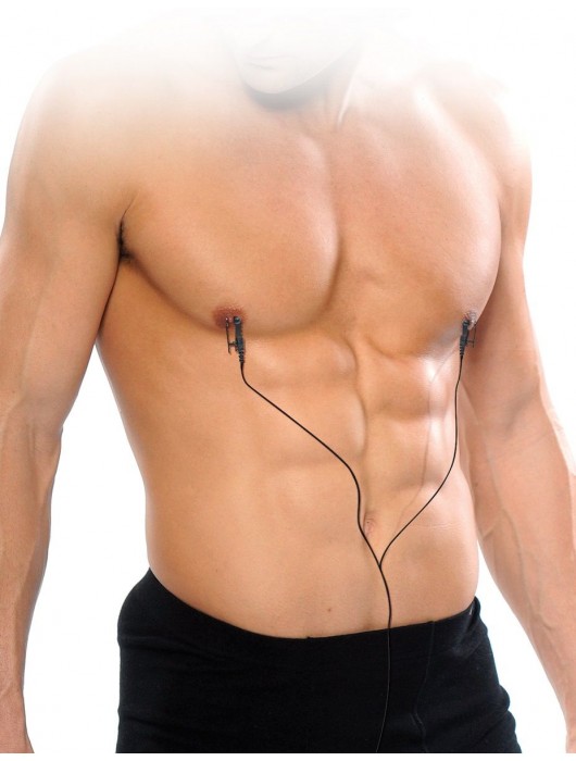 Черные электрические зажимы для сосков Shock Therapy Nipple Clamps - Pipedream - купить с доставкой в Коврове