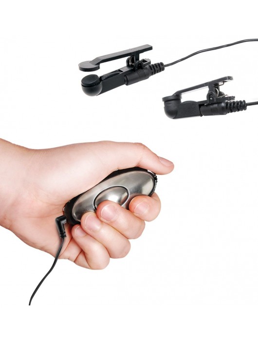 Черные электрические зажимы для сосков Shock Therapy Nipple Clamps - Pipedream - купить с доставкой в Коврове