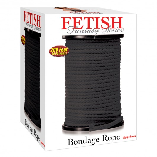 Черная веревка для связывания Bondage Rope - 60,9 м. - Pipedream - купить с доставкой в Коврове