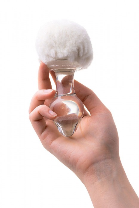 Стеклянная анальная втулка с хвостиком - 9,5 см. - Sexus - купить с доставкой в Коврове