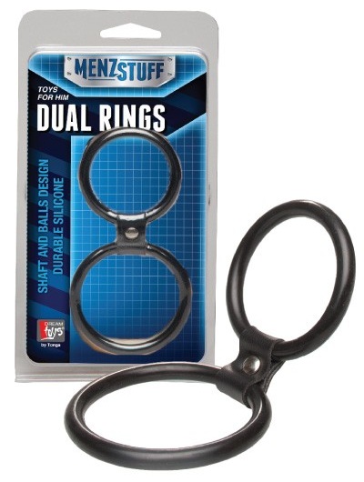 Чёрное двойное эрекционное кольцо Dual Rings Black - Dream Toys - в Коврове купить с доставкой