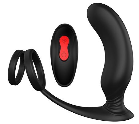 Черный массажер простаты REMOTE P-PLEASER - Dream Toys - в Коврове купить с доставкой