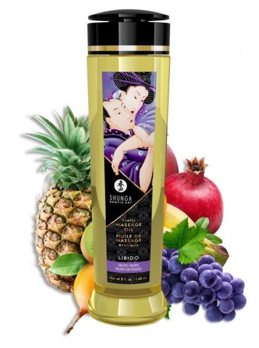 Массажное масло Libido Exotic Fruits с ароматом экзотических фруктов - 240 мл. - Shunga - купить с доставкой в Коврове