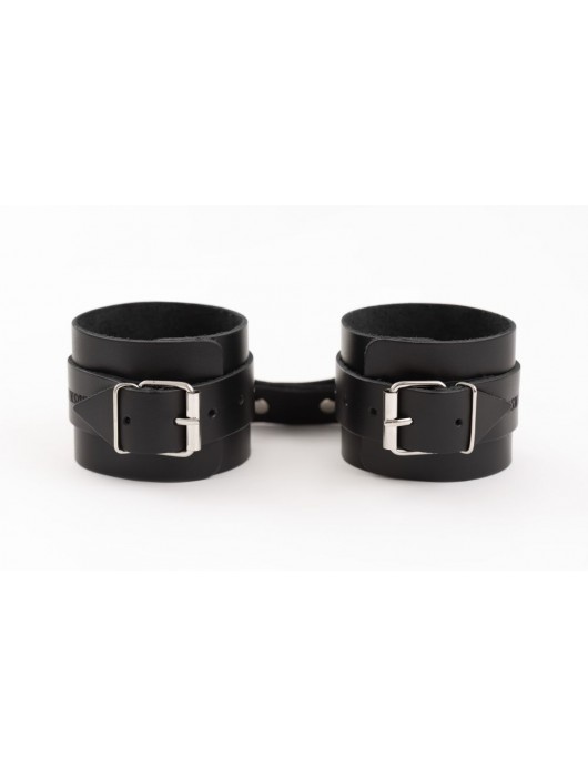 Черные кожаные наручники Ladys Arsenal - БДСМ Арсенал - купить с доставкой в Коврове