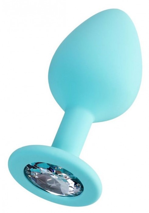 Мятная анальная втулка Brilliant с прозрачным кристаллом - 8 см. - ToyFa - купить с доставкой в Коврове