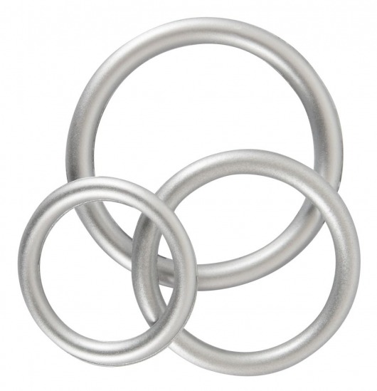 Набор из 3 эрекционных колец под металл Metallic Silicone Cock Ring Set - Orion - в Коврове купить с доставкой