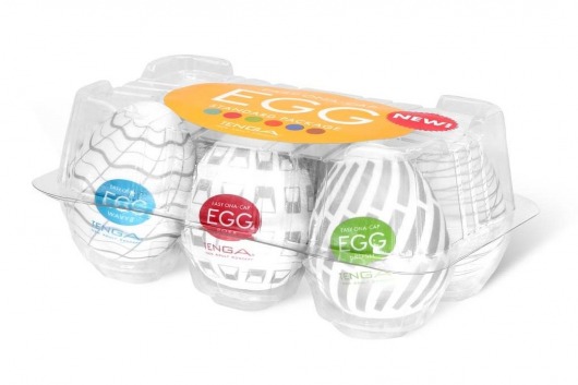 Набор из 6 мастурбаторов Tenga EGG Easy Beat с различным рельефом - Tenga - в Коврове купить с доставкой