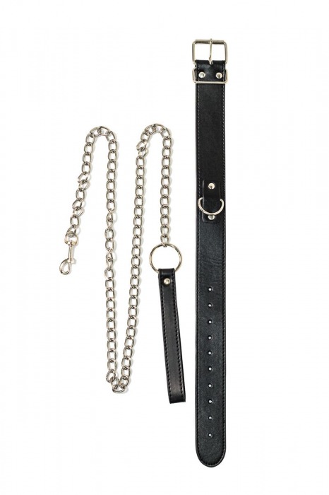 Черный ошейник с поводком Wild - Lola Games - купить с доставкой в Коврове