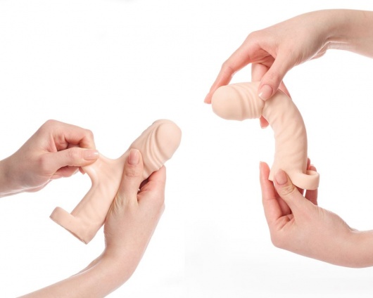 Телесная насадка-удлинитель со вставкой размера S - 16 см. - Sitabella - в Коврове купить с доставкой