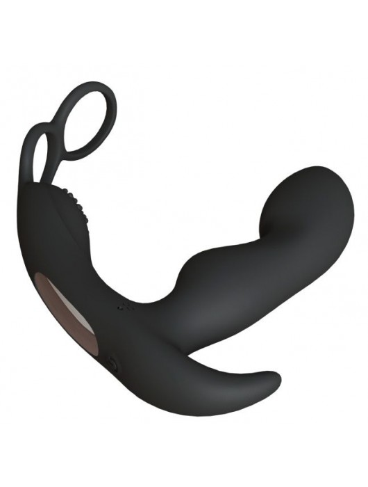 Черный вибромассажер простаты Taurus с эрекционным кольцом - Le Frivole - в Коврове купить с доставкой