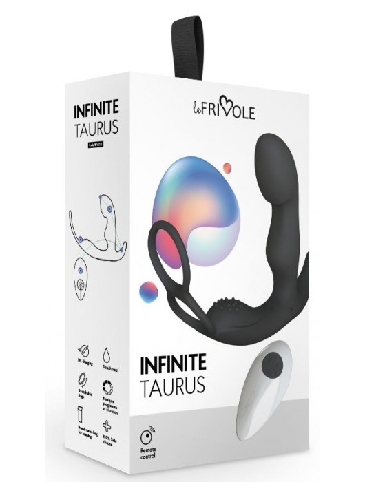 Черный вибромассажер простаты Taurus с эрекционным кольцом - Le Frivole - в Коврове купить с доставкой