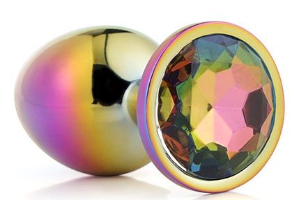 Голографическая анальная втулка с радужным кристаллом - 7,1 см. - Dream Toys - купить с доставкой в Коврове