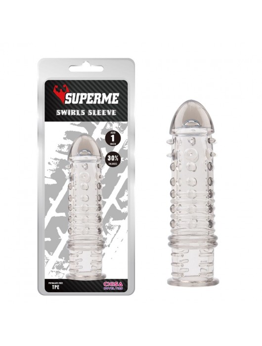 Дымчатая насадка на пенис Swirls Sleeve - 16 см. - Chisa - в Коврове купить с доставкой