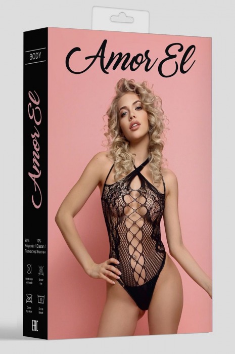 Сексуальное боди с доступом и V-образным воротником - Amor El купить с доставкой