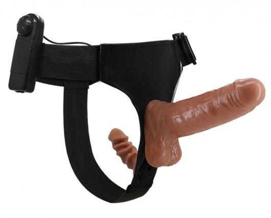 Страпон с вагинальной пробкой и вибрацией Ultra Passionate Harness - 16 см. - Baile - купить с доставкой в Коврове