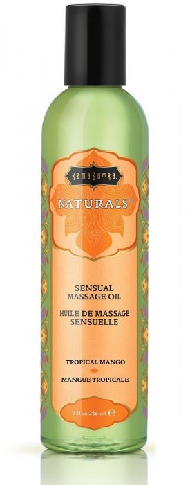 Массажное масло Naturals Tropical Mango с ароматом манго - 236 мл. - Kama Sutra - купить с доставкой в Коврове