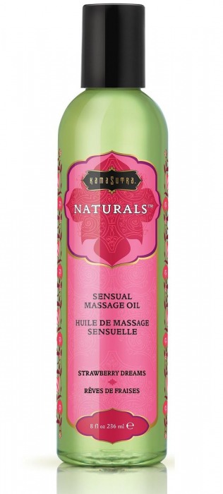 Массажное масло Naturals Strawberry Dreams с ароматом клубники - 236 мл. - Kama Sutra - купить с доставкой в Коврове