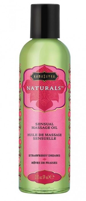 Массажное масло Naturals Strawberry Dreams с ароматом клубники - 59 мл. - Kama Sutra - купить с доставкой в Коврове