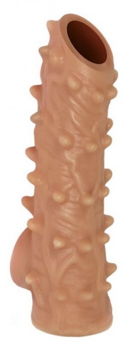 Телесная насадка с шипами и открытой головкой Nude Sleeve S - 10 см. - KOKOS - в Коврове купить с доставкой