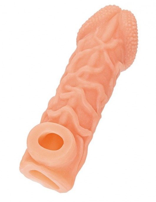 Телесная закрытая насадка с венками Cock Sleeve Size S - 13,8 см. - KOKOS - в Коврове купить с доставкой