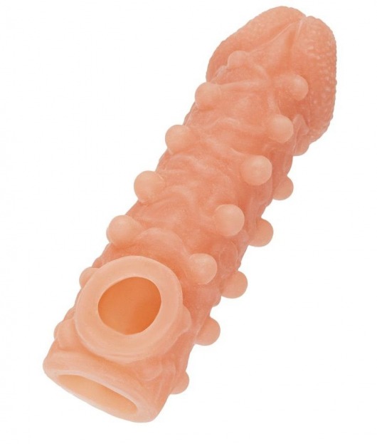 Телесная закрытая насадка с шариками Cock Sleeve Size S - 13,8 см. - KOKOS - в Коврове купить с доставкой