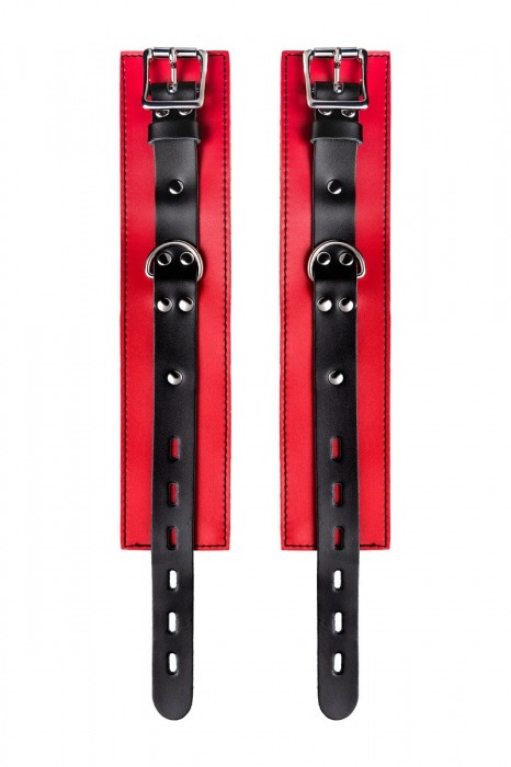 Красно-черные оковы на ноги из кожи - ToyFa - купить с доставкой в Коврове