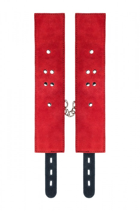 Красно-черные оковы на ноги из кожи - ToyFa - купить с доставкой в Коврове