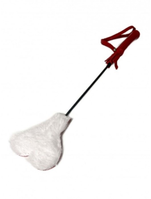 Красно-белый кожаный мини-стек - 36 см. - БДСМ Арсенал - купить с доставкой в Коврове