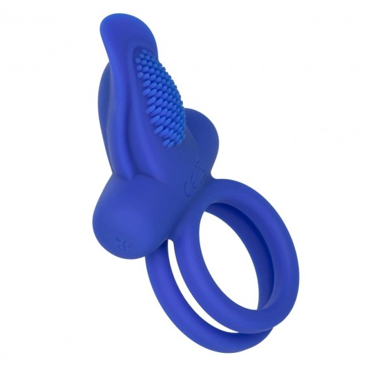 Синее перезаряжаемое эрекционное кольцо Silicone Rechargeable Dual Pleaser Enhancer - California Exotic Novelties - в Коврове купить с доставкой