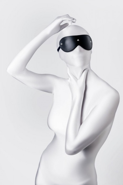 Черная кожаная маска Anonymo с мягким подкладом - ToyFa - купить с доставкой в Коврове