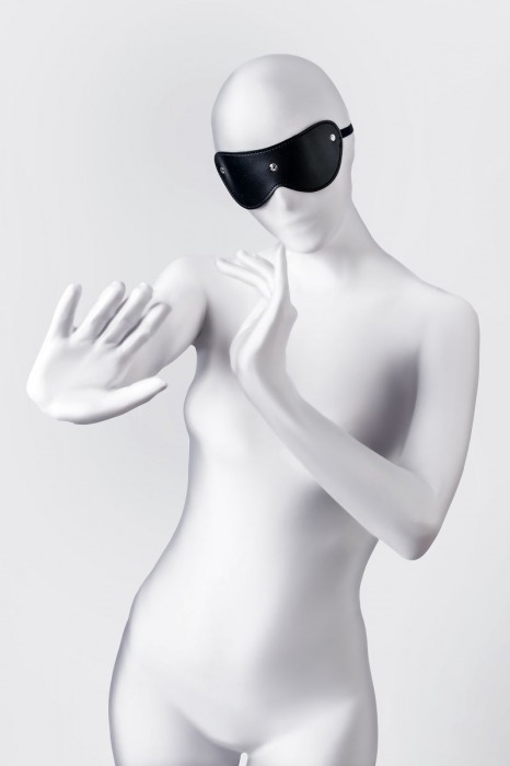 Черная кожаная маска Anonymo с мягким подкладом - ToyFa - купить с доставкой в Коврове