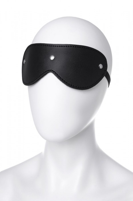 Черная кожаная маска Anonymo с мягким подкладом - ToyFa - купить с доставкой в Коврове