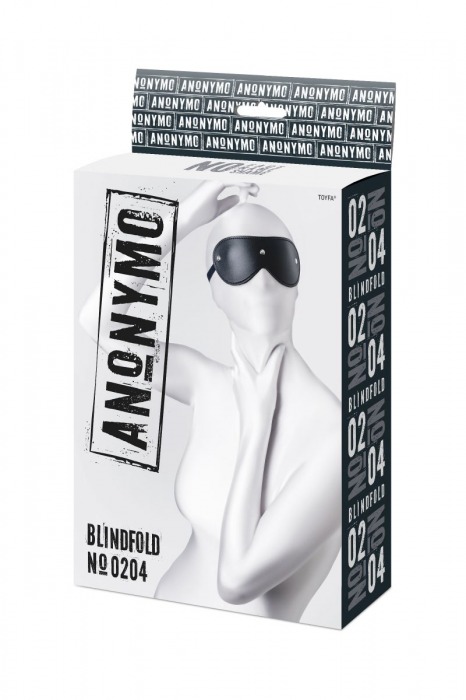 Черная кожаная маска Anonymo с мягким подкладом - ToyFa - купить с доставкой в Коврове