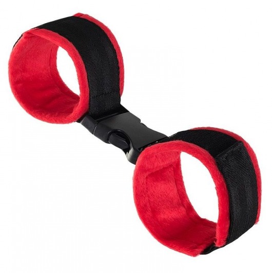 Красно-черные велюровые оковы Anonymo - ToyFa - купить с доставкой в Коврове